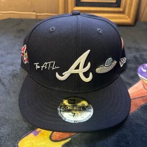 Atlanta Braves New Era Icon 59FIFTY Fitted Hat - Navy